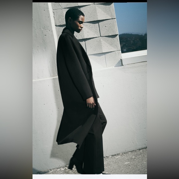 Zara wool blend double breasted coat - Picture 10 of 16